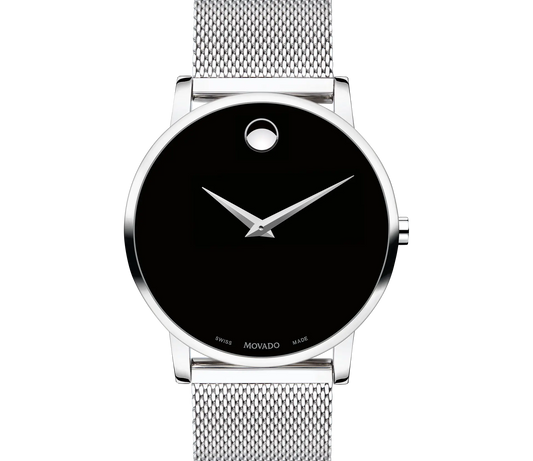 Museum Classic Gents. Stainless Steel case w/ Black dial and Stainless Steel Mesh Bracelet